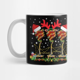 Three Glass of Red Wine Santa Hat Christmas For Men Women Mug